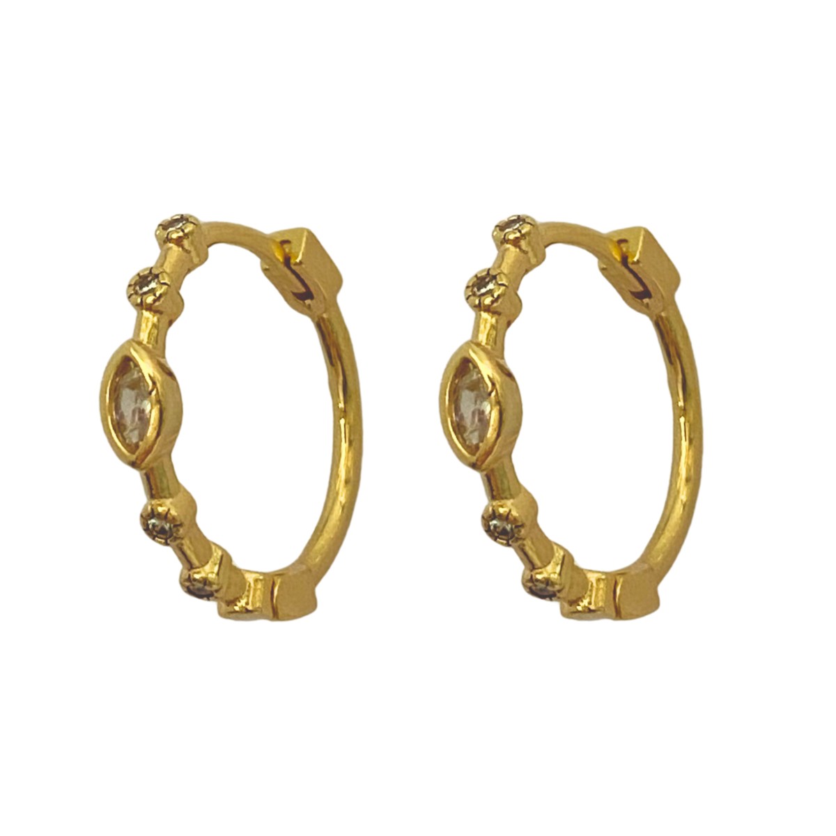 ARGOLA CLICK CRAVEJADA COM 1 BAGUETE 18MM