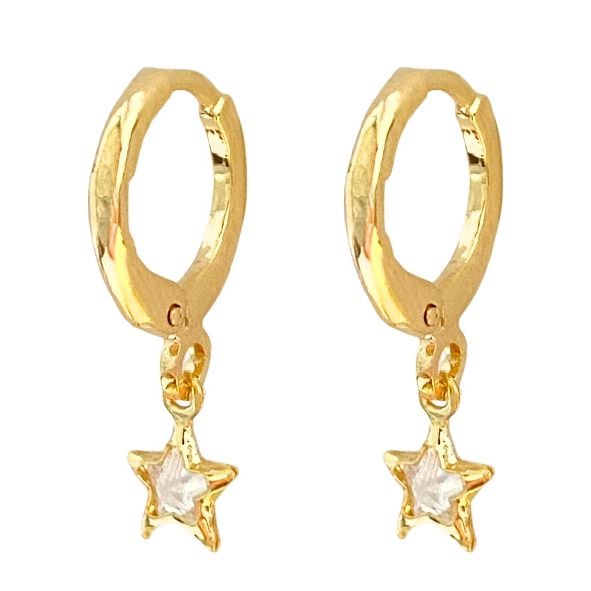 ARGOLA COM PINGENTE ESTRELA CRISTAL 5X8MM