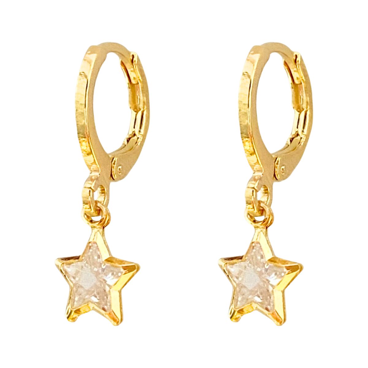 ARGOLA COM PINGENTE ESTRELA CRISTAL 7X10MM