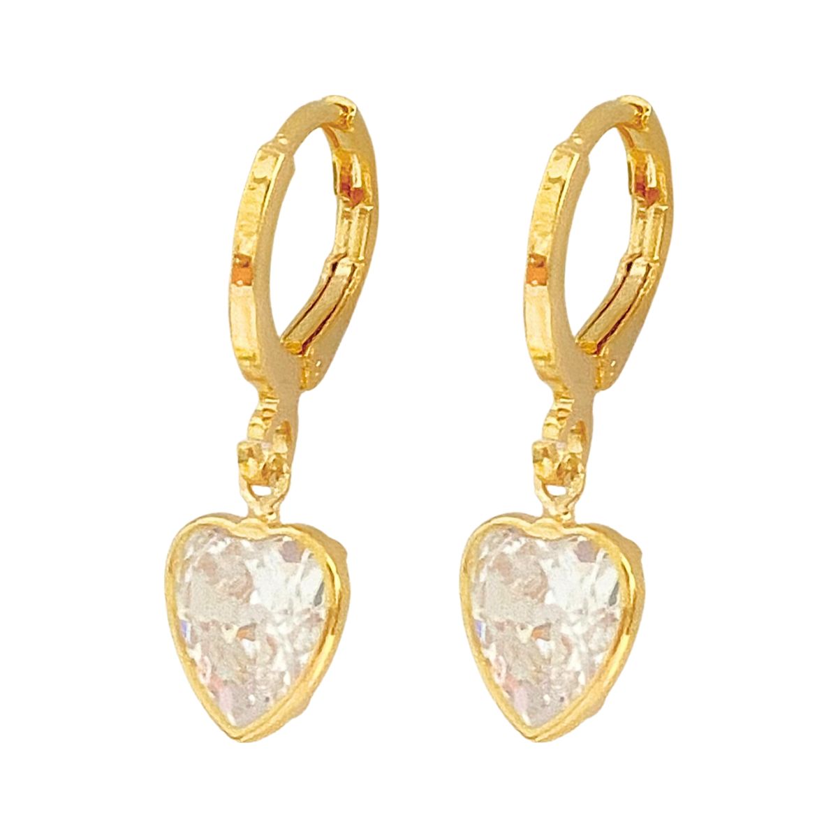 ARGOLA COM PINGENTE CORAÇÃO ZIRCONIA CRISTAL 9X9MM