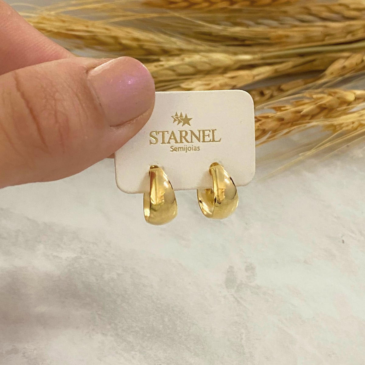 ARGOLA TARRACHA PEQUENA GROSSA LISA FIO 6MM TAMANHO 12MM