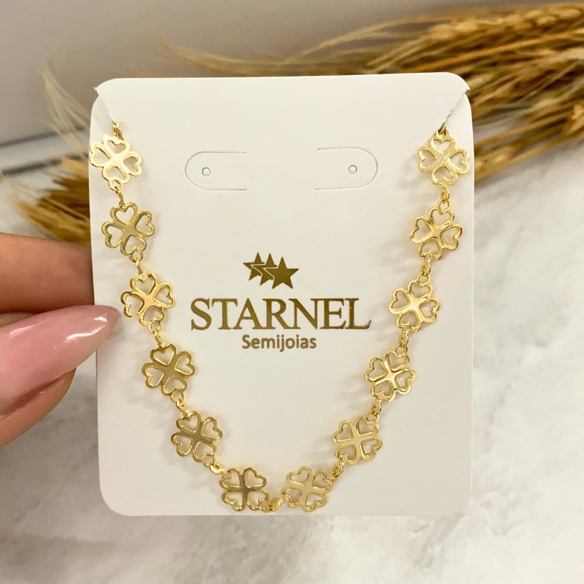 CHOKER TREVO DE CHAPA LISA