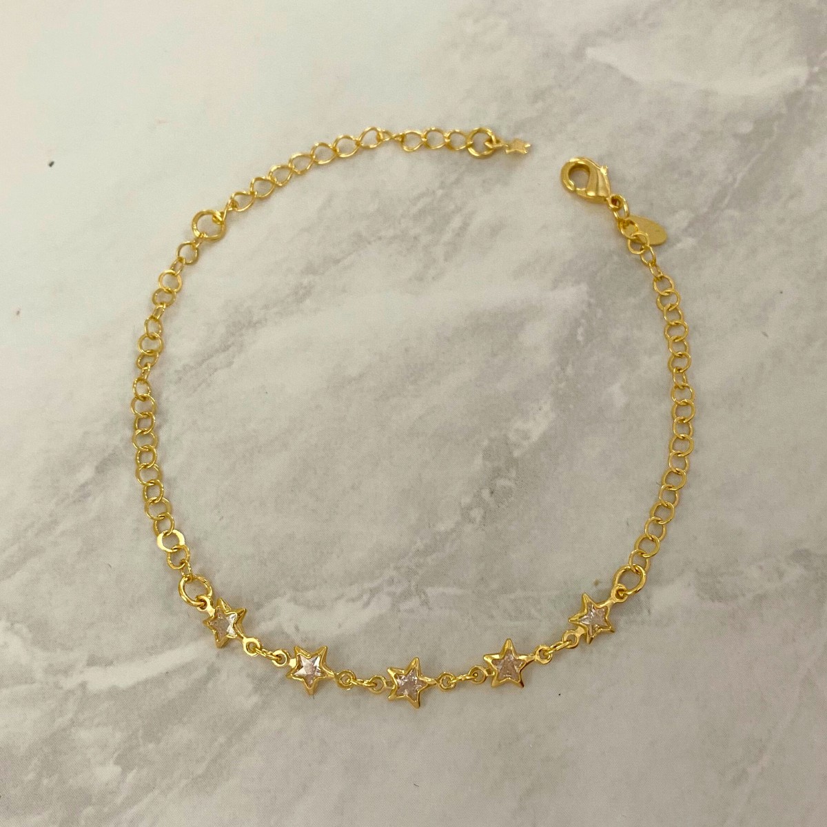 PULSEIRA COM 5 PONTO DE LUZ DE ESTRELA CRISTAL
