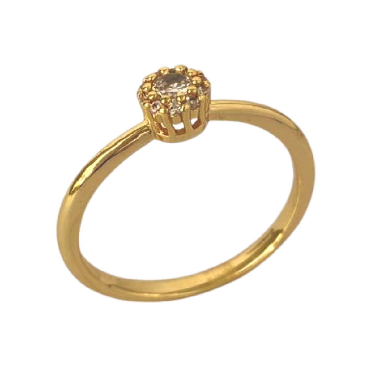ANEL CHUVEIRINHO COM UMA ZIRCONIA NO MEIO NA COR CRISTAL