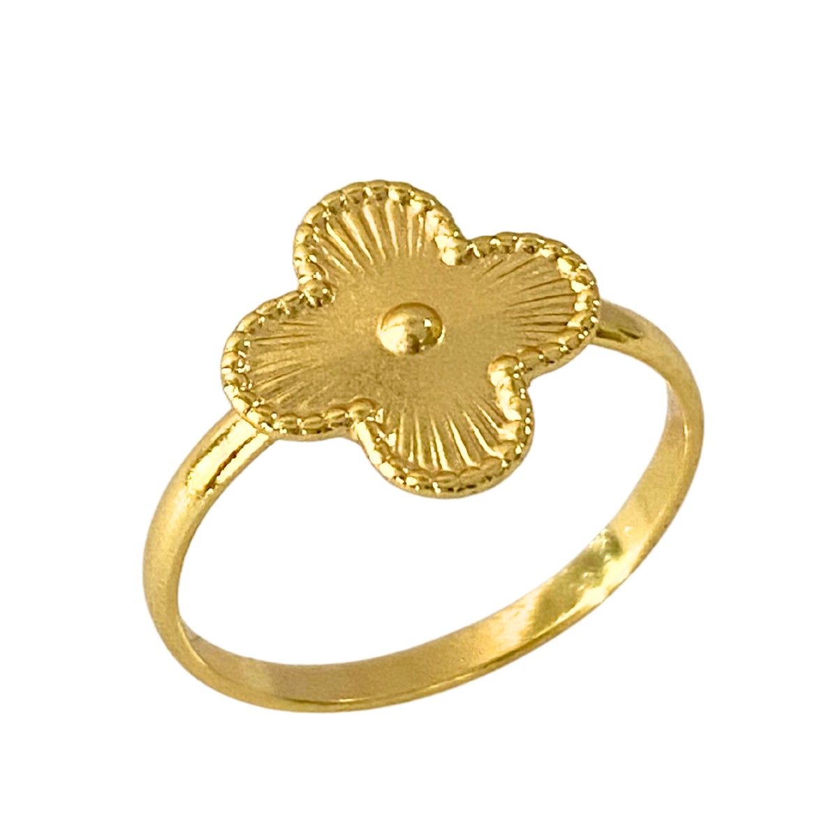 ANEL FALANGE TREVO DE CHAPA LISA