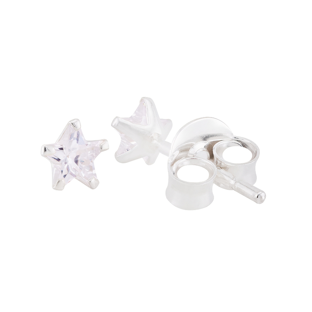 BRINCO PEQUENO P925 PONTO DE LUZ ESTRELA CRISTAL 3MM