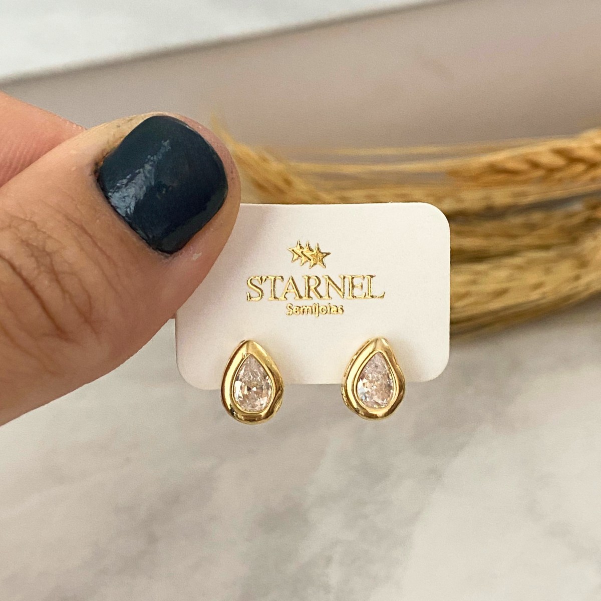 BRINCO PEQUENO ZIRCONIA GOTA 7X9MM