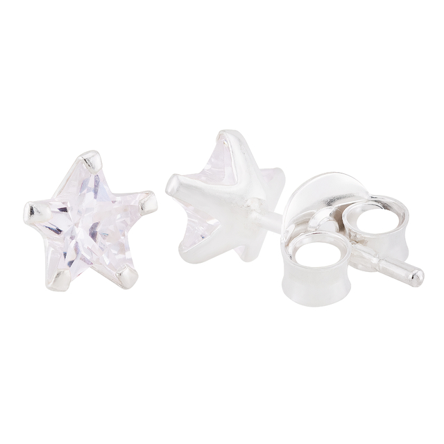 BRINCO PEQUENO P925 PONTO DE LUZ ESTRELA CRISTAL 5MM