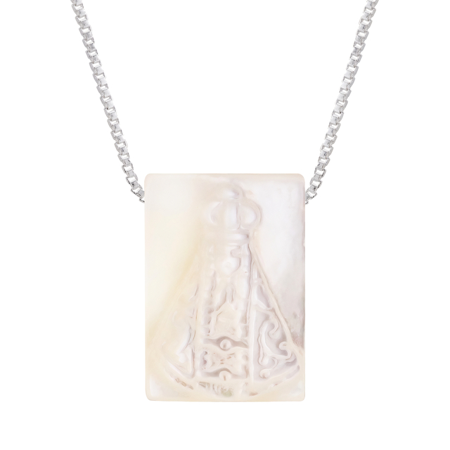 GARGANTILHA P925 MADREPEROLA DE NOSSA SENHORA APARECIDA 8X11MM