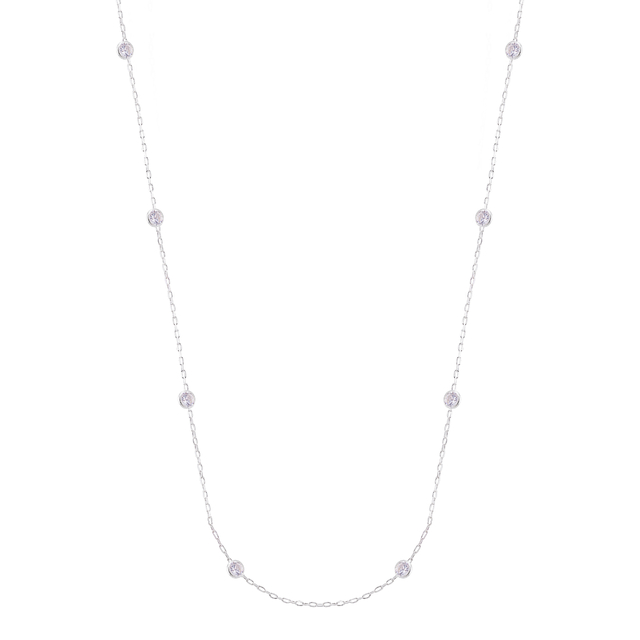 GARGANTILHA P925 CARTIER COM PONTO DE LUZ REDONDO CRISTAL