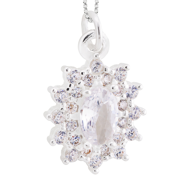 GARGANTILHA P925 VENEZIANA + PINGENTE ELEGANTE ZIRCÔNIA CRISTAL