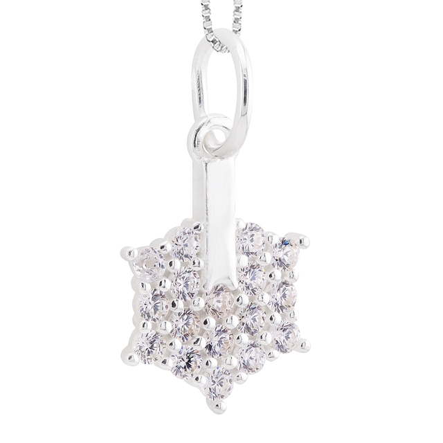 GARGANTILHA P925 VENEZIANA + PINGENTE ESTRELA COM UM PALITO NO MEIO CRISTAL