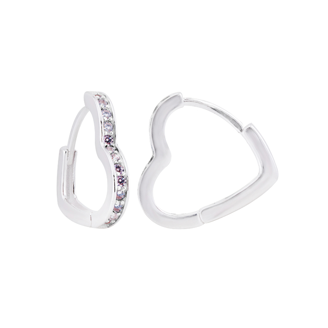 ARGOLA P925 CLICK CORAÇÃO ZIRCONIA WHITE 12MM