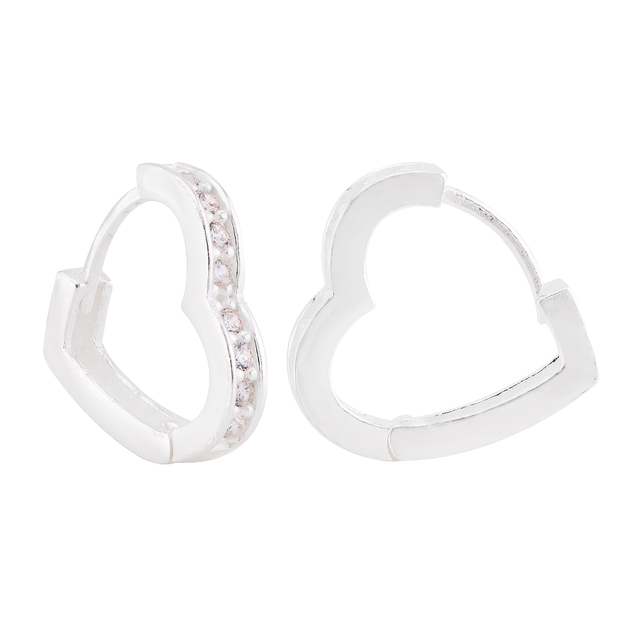 ARGOLA P925 CLICK CORAÇÃO ZIRCONIA CRISTAL 15MM