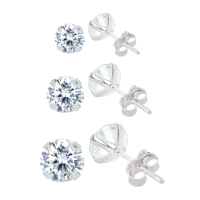 BRINCO P925 TRIO PONTO DE LUZ REDONDO CRISTAL 3MM 4MM 5MM