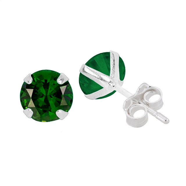 BRINCO PEQUENO P925 ZIRCÔNIA REDONDA VERDE 6MM