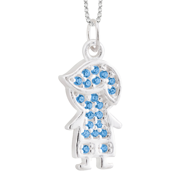 PINGENTE P925 MENINO G ZIRCÔNIAS AZUL