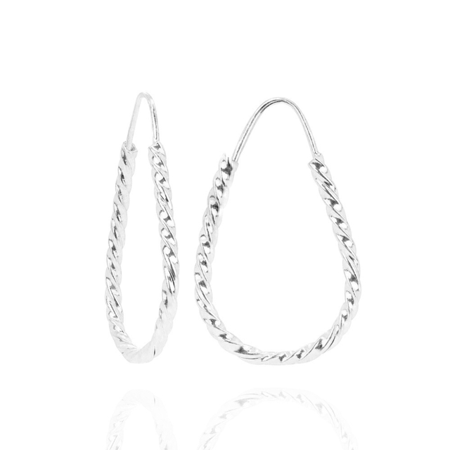 ARGOLA PEQUENA P925 GOTA TORCIDA 2,8X1,7CM