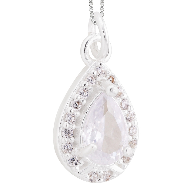 GARGANTILHA P925 VENEZIANA + PINGENTE GOTA ZIRCÔNIA CRISTAL