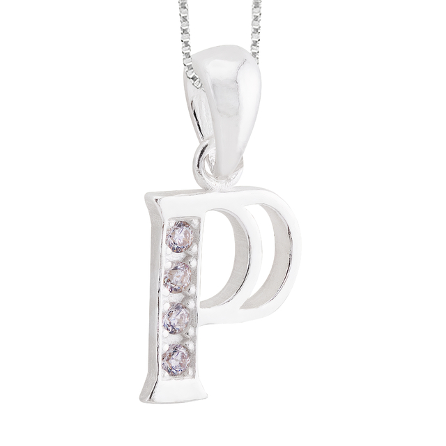 GARGANTILHA P925 VENEZIANA + PINGENTE LETRA CRISTAL (P)