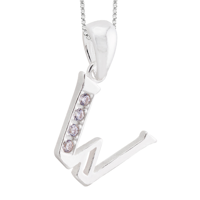 GARGANTILHA P925 VENEZIANA + PINGENTE LETRA CRISTAL (W)