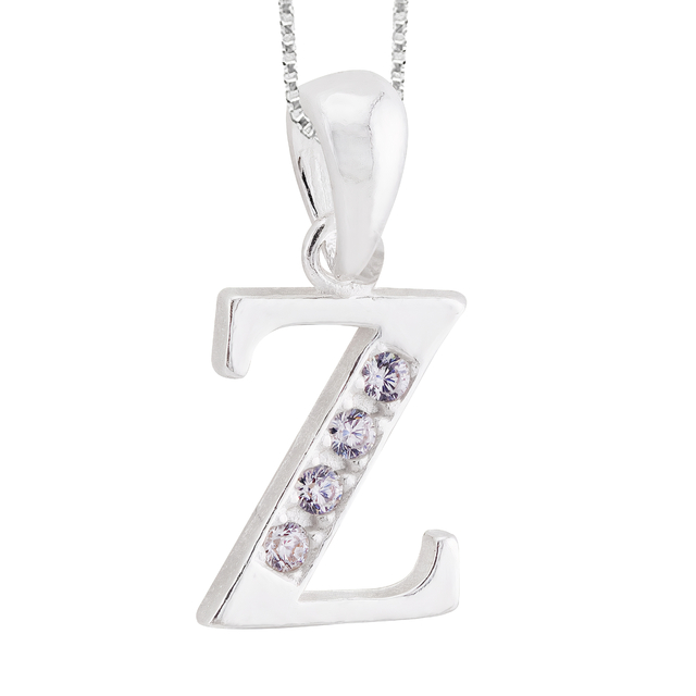 GARGANTILHA P925 VENEZIANA + PINGENTE LETRA CRISTAL (Z)