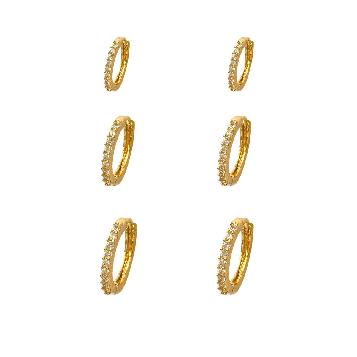 ARGOLA TRIO CLICK REDONDA 1 FILEIRA CRAVEJADA P/M/G-10MM/12MM/15MM