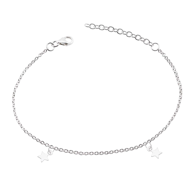 PULSEIRA P925 COM 2 PINDURICALHOS DE ESTRELA DE CHAPA