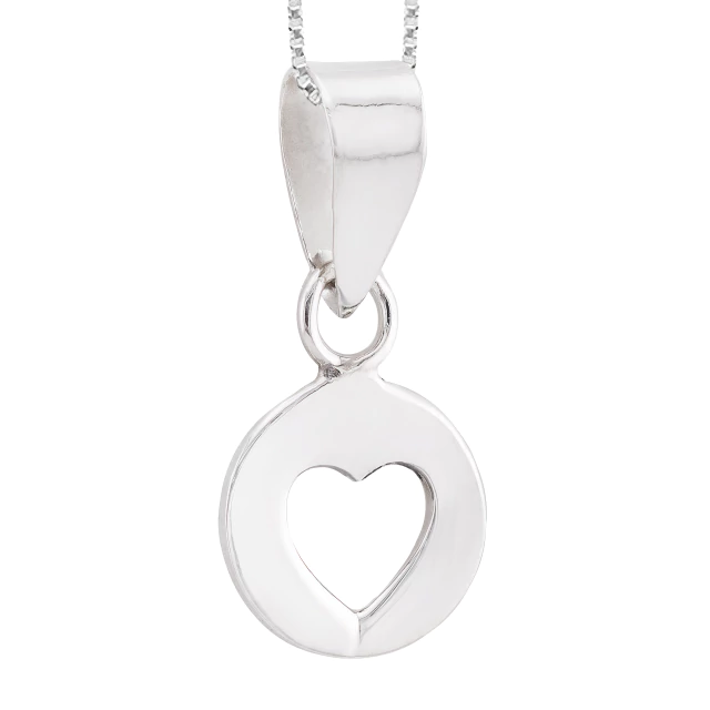 GARGANTILHA P925 VENEZIZANA + PINGENTE DE CHAPA VAZADO FORMATO DE CORAÇÃO