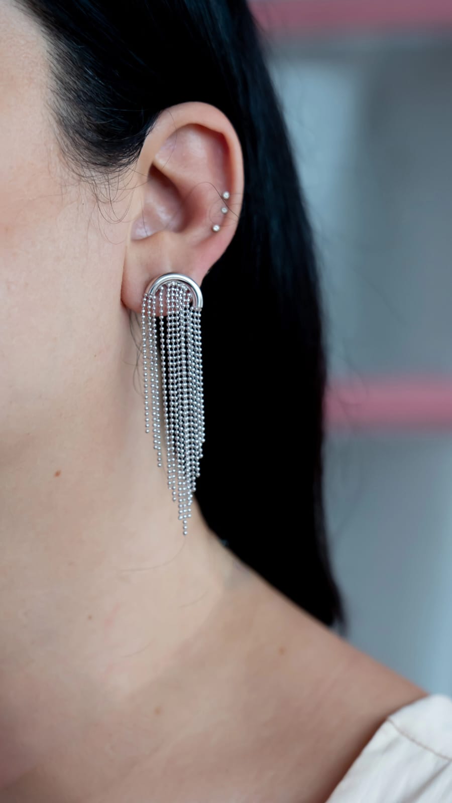 Brinco Franja de Bolinhas