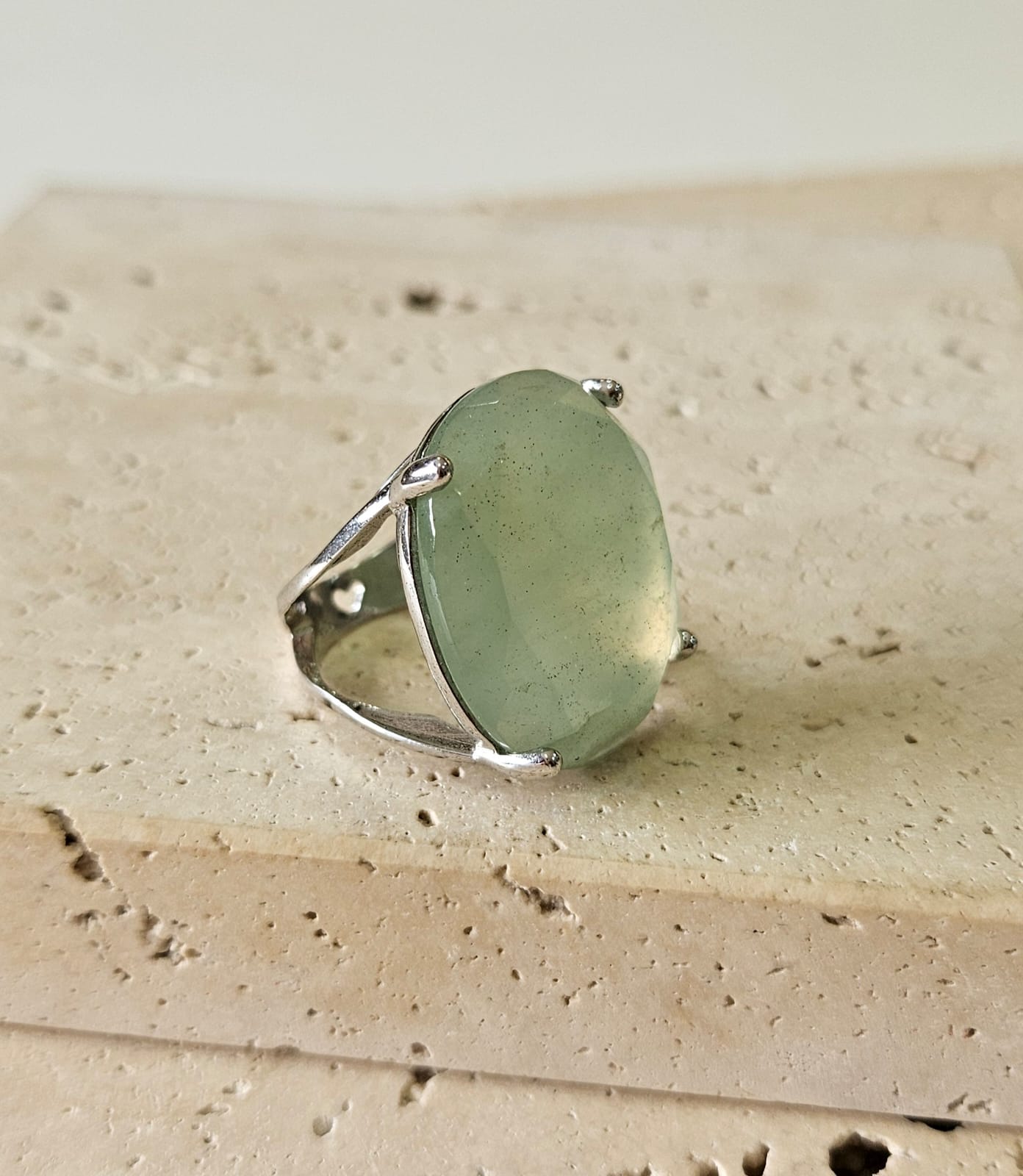 Anel Pedra Natural Opala Mel