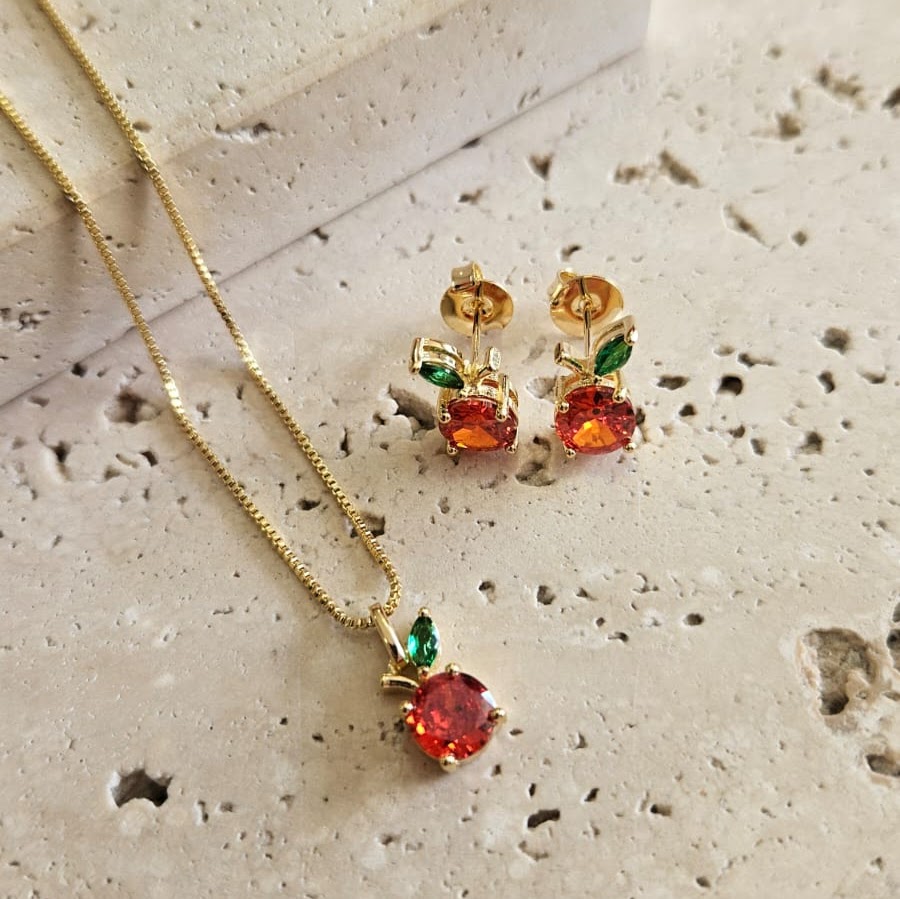 Conjunto Laranja em Zirconia 40cm