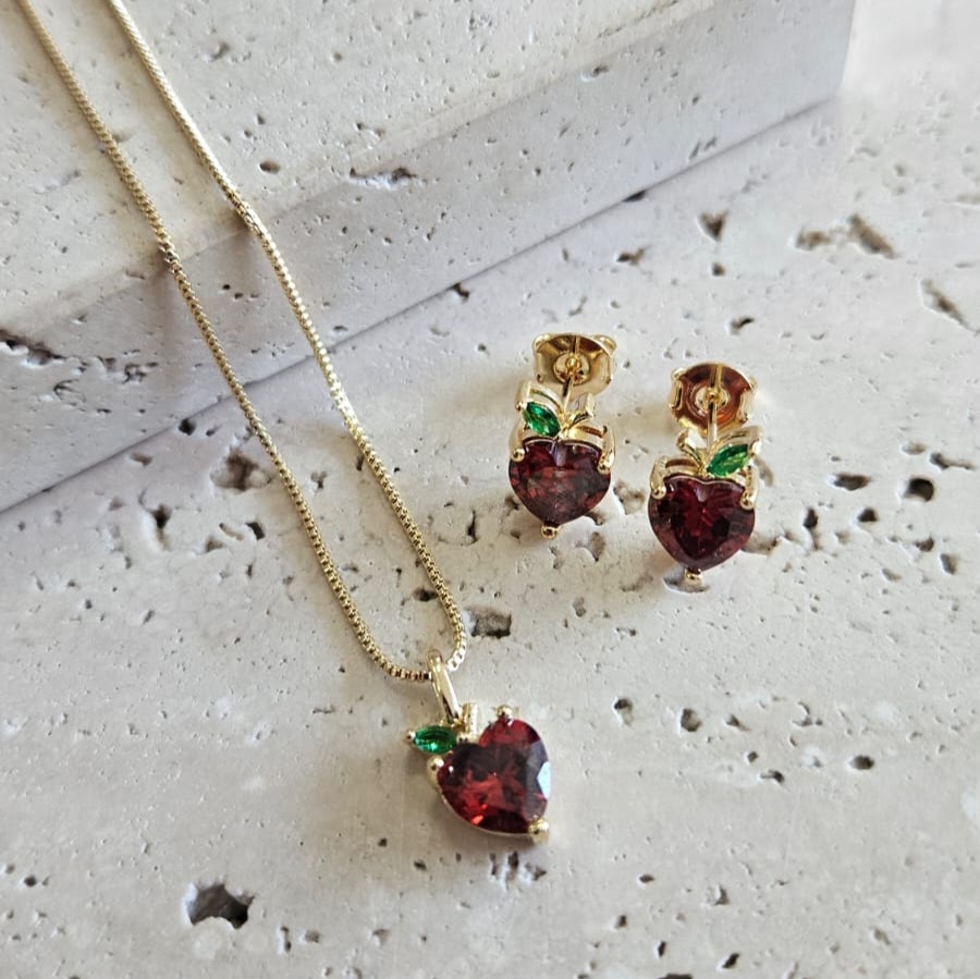 Conjunto Maçã em Zirconia 40cm