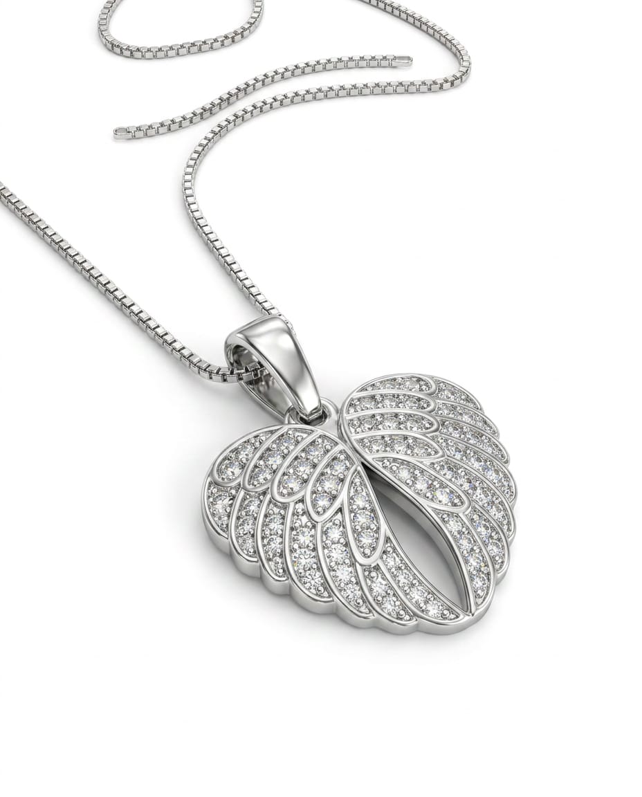 Gargantilha Coração com Asa Cravejada