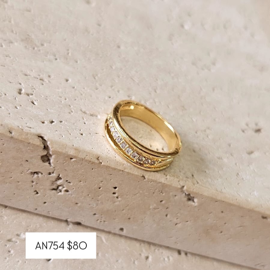 Anel Três Aros Cravejado