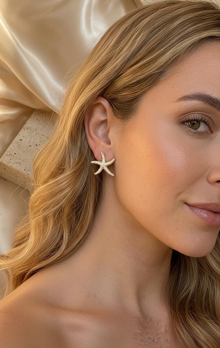 Brinco Estrela do Mar Cravejada Grande