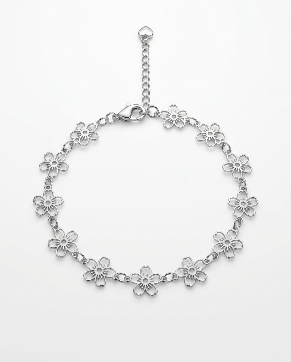 Pulseira Fio de Florzinhas 15cm + extensor