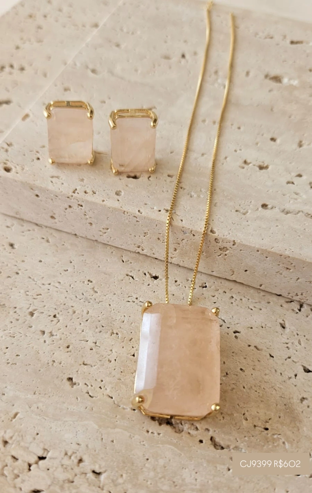 Conjunto Pedra Fusion  Retangular 50cm