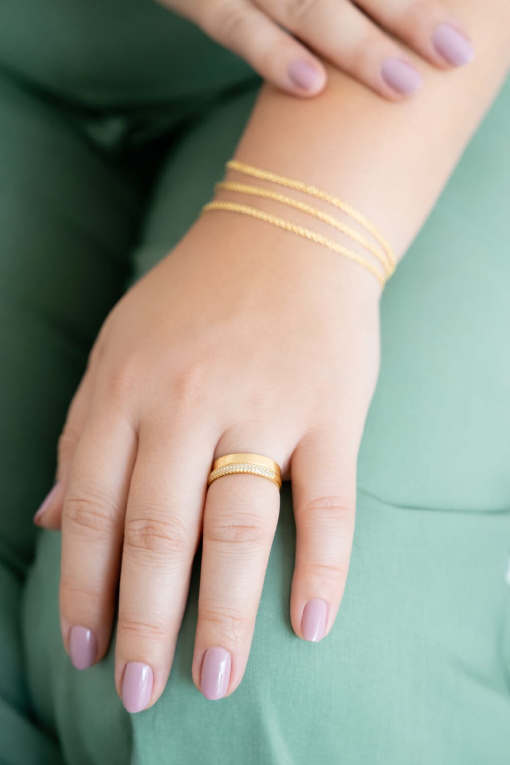 Anel Aparador Duplo Cravejado