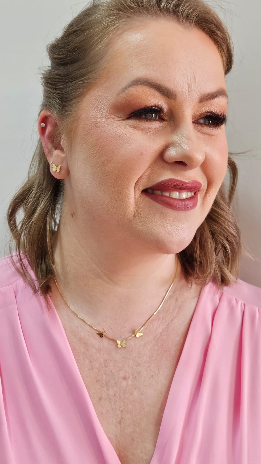 Gargantilha Borboletas Lisas 40+10cm de extensor