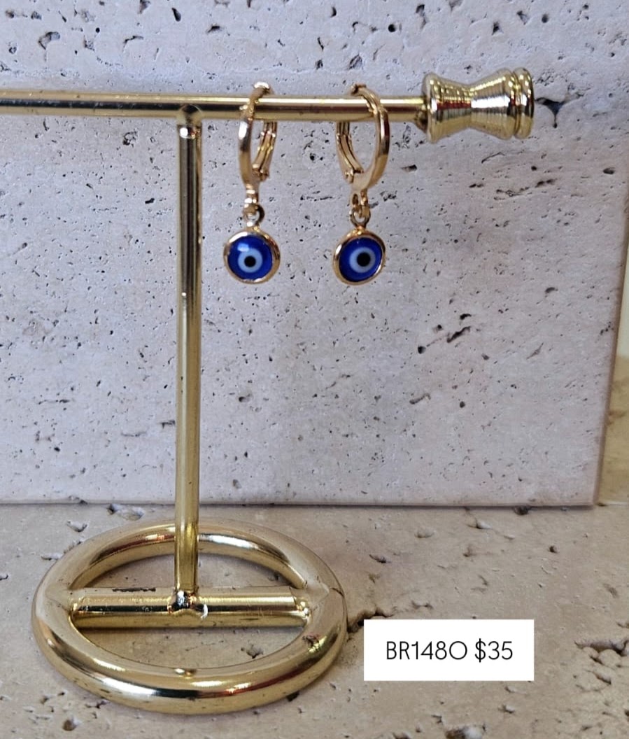 Brinco Argola Olho Grego Pendurado