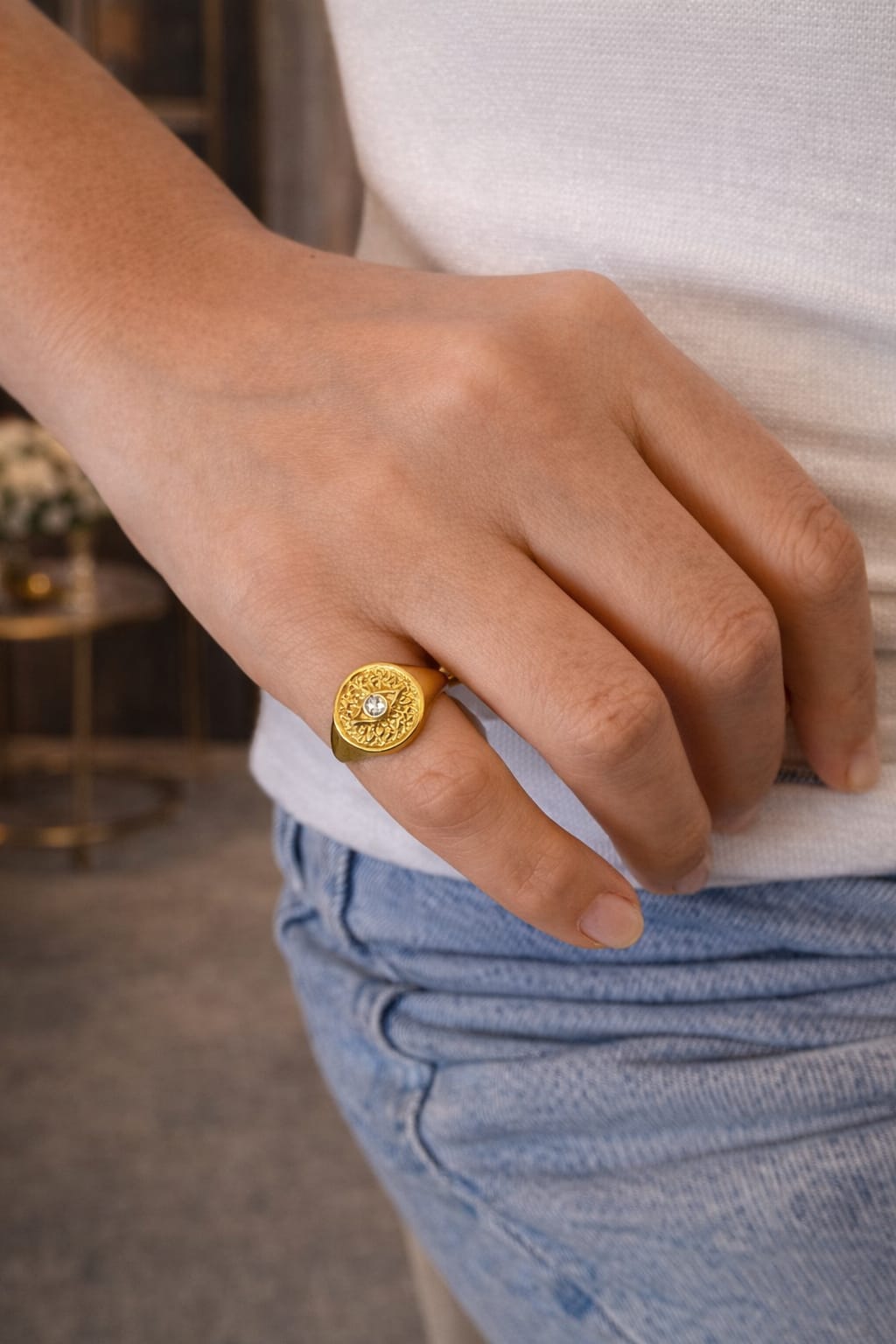 Anel Olho Grego Dedinho