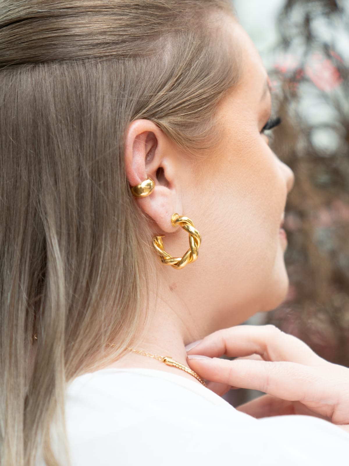 Brinco Argola Fios Torcidos Grossa Gde