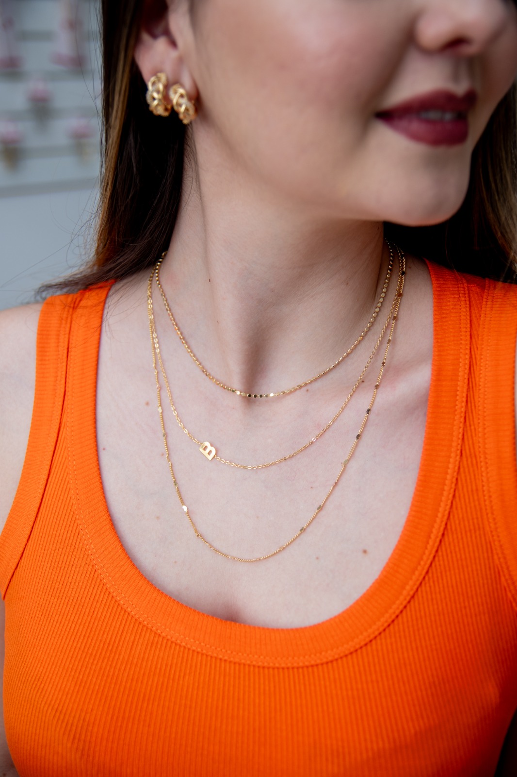 Gargantilha Letra I Tranversal 50cm