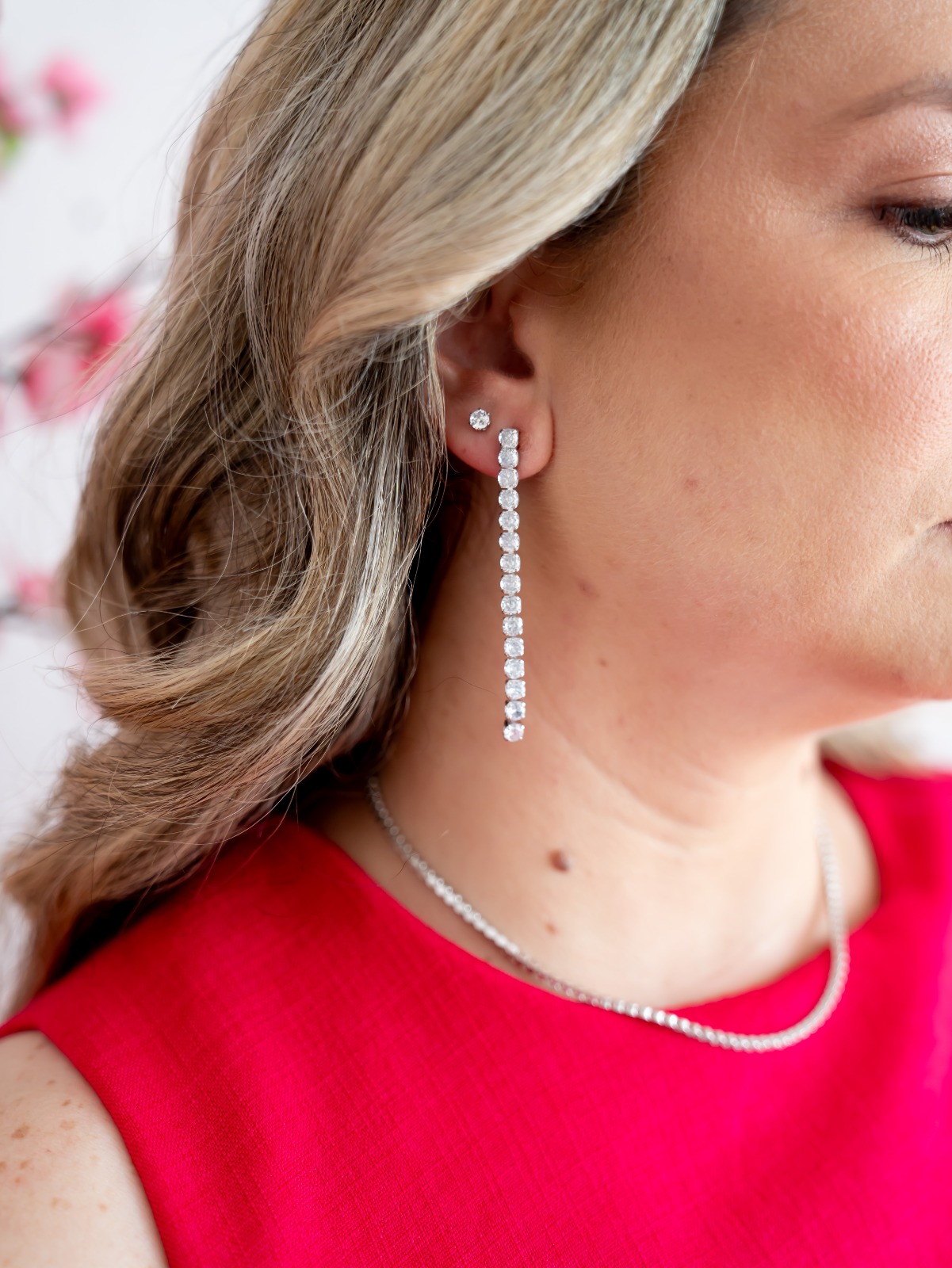 Brinco Fio de Zirconia Longo