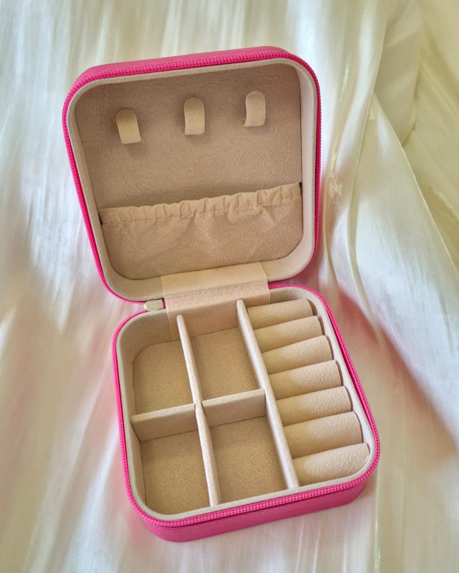 Porta Joia Mini Quadrado Pink 10x10x4,5cm