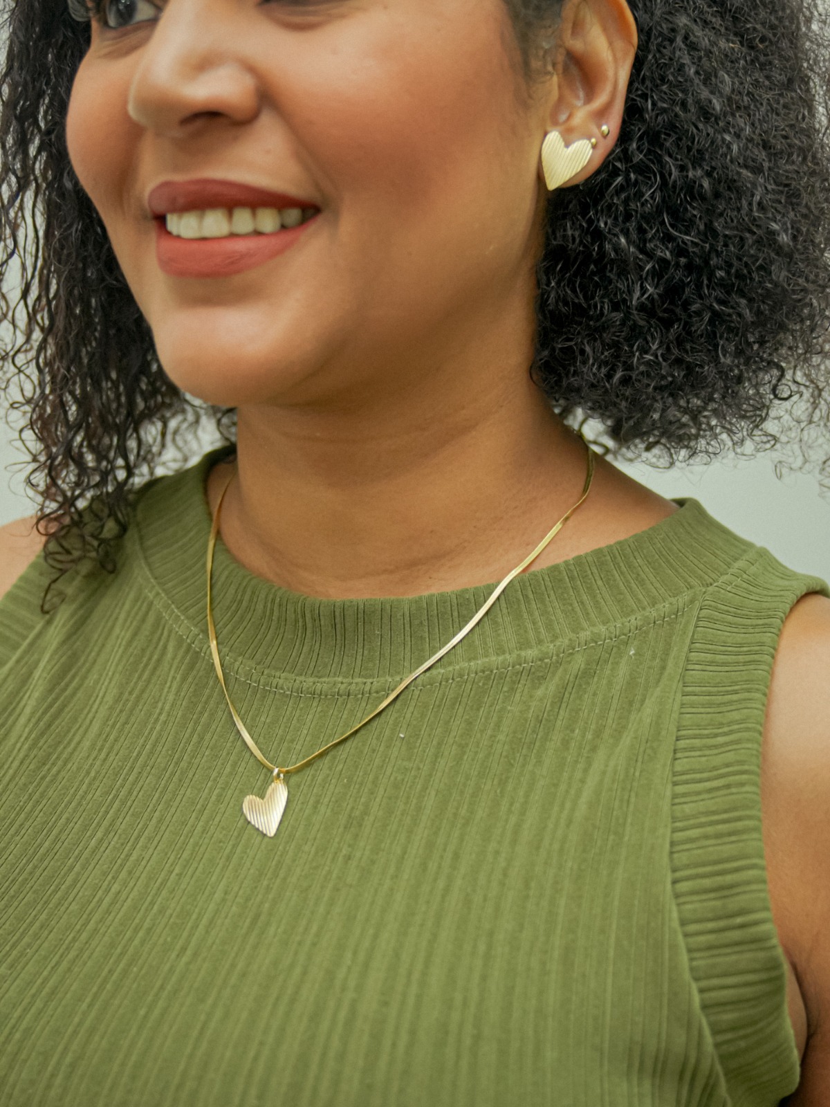 Conjunto Fita com Coração Risca de Giz 45cm