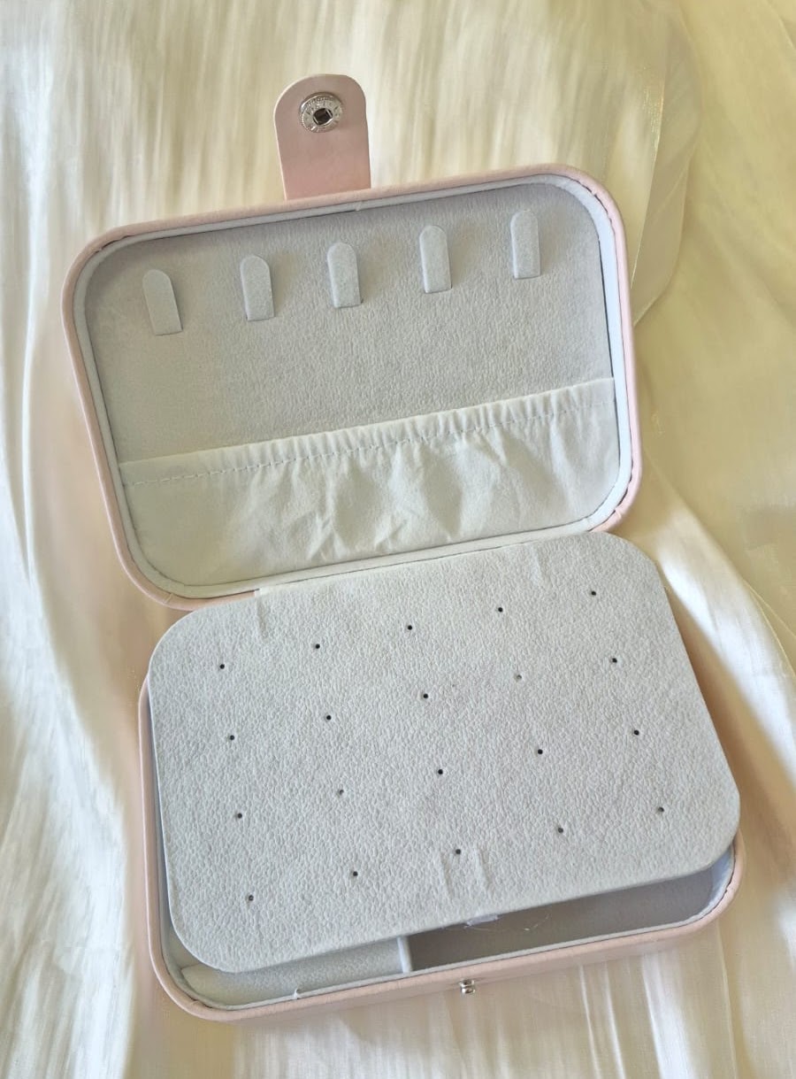 Porta Joia Almofadado Rosê 15,5x10,5x5cm