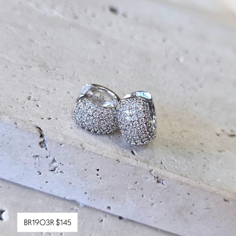 Brinco Argola Cravejada 6 Fileiras