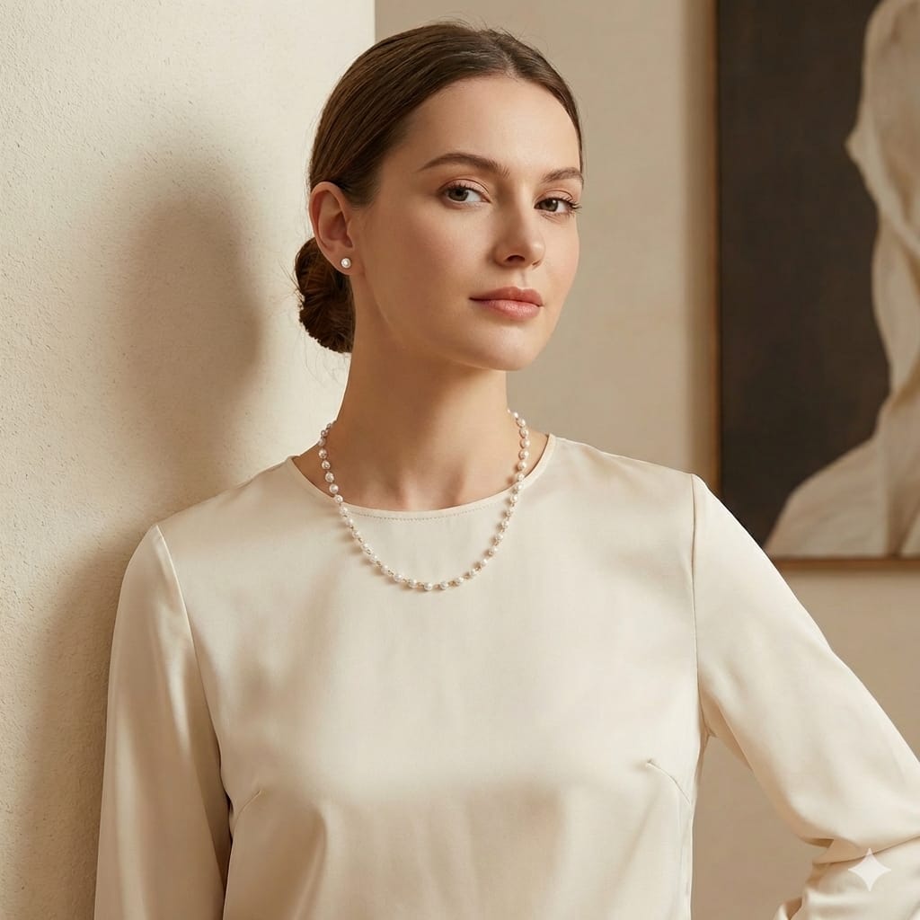 Gargantilha Mini Pérolas 40+5cm